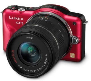 Panasonic Lumix DMC GF3 12 MP Micro 4/3 Compact System Camera with 3 Inch Touchscreen LCD and 14 42mm Zoom Lens (Red)  Compact System Digital Cameras  Camera & Photo