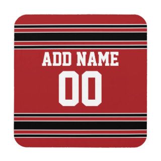Team Jersey with Custom Name and Number Beverage Coaster