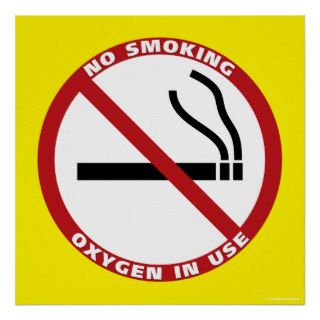 No Smoking Poster   Oxygen in use