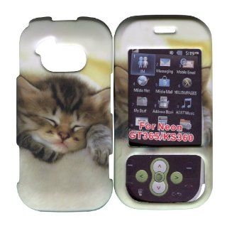 Lovely Kitty Cat LG Neon Gt365 & Ks360 Hard Case Snap on Rubberized Touch Case Cover Faceplates Cell Phones & Accessories