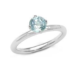 Malaika Sterling Silver Blue Topaz Solitaire Ring Malaika Gemstone Rings