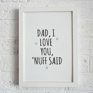 'i love you dad' father's day print by kelly connor designs knitting bags and gifts