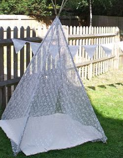 vintage style lace play teepee by love lime