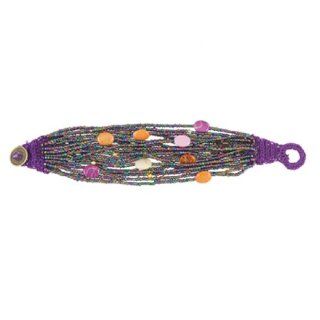 Beads Handmade Multi String Bracelet Purple for Ladies Strand Bracelets Jewelry