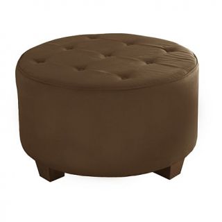 Micro Suede Tufted Round Cocktail Ottoman
