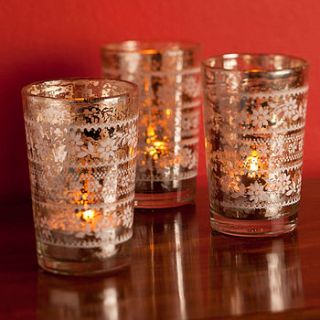six antiqued silver tea light holders by all things brighton beautiful