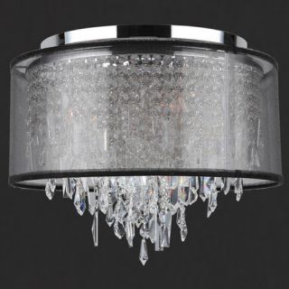 Tempest 5 Light Flush Mount with Black Organza Shade
