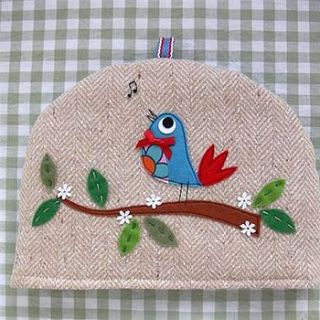 early bird tea cosy by hand made by samantha stas