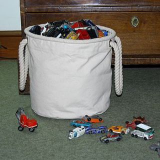medium canvas toy storage bucket by the original canvas bucket bag company