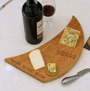 personalised 'sailing by' oak cheese board by winning works