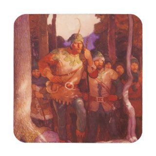 Robin Hood and the Men of Greenwood  by NC Wyeth Beverage Coasters