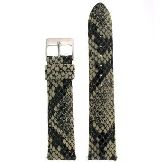 Watch Band Leather Strap Quick Change Snake Print 18 millimeter Cream Black Tech Swiss Watches