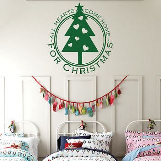 'all hearts come home for christmas' wall sticker by snuggledust studios