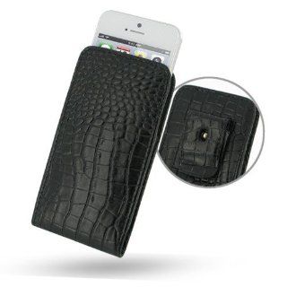 iPhone5 leather case   Vertical Pouch Type (With Belt Clip) (Black Crocodile Pattern) by PDair Cell Phones & Accessories