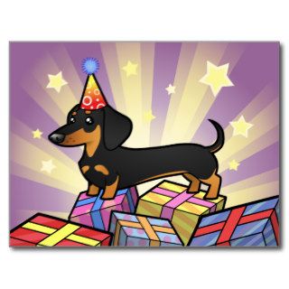 Birthday Dachshund (smooth coat) Post Cards
