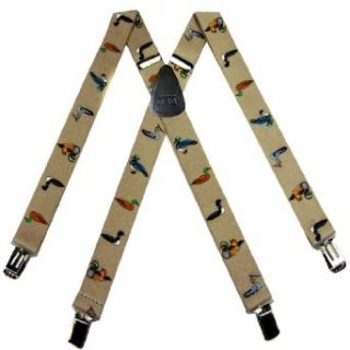 SUS 371 DVBE   Duck Novelty Themed X BACK Suspenders Clothing