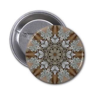 Silver Rhinestones Steampunk Mandala Pinback Buttons