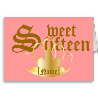 Pink Personalized Sweet Fifteen   Customize Greeting Cards