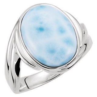 IceCarats Designer Jewelry Sterling Silver Genuine Larimar Ring Size 9 IceCarats Jewelry