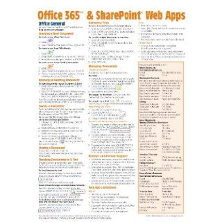 Office 365 & Sharepoint Web Apps Quick Reference Guide (Cheat Sheet of Instructions, Tips & Shortcuts   Laminated Card) Beezix Inc. 9781936220458 Books