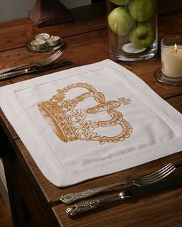 crown print table mat by rose & lyons