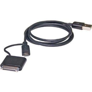 Black 3' Universal Charger with USB to 30 Pin and MicroUSB Connectors (UCA 366 BL)   Computers & Accessories