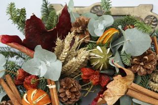 fresh country christmas wreath by the artisan dried flower company
