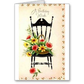 Vintage Floral Birthday Greeting Card
