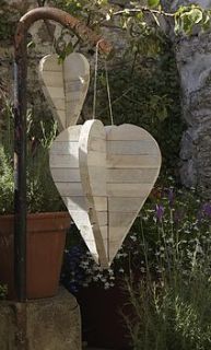 reclaimed wood hanging hearts by doris by karen miller
