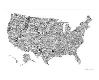 usa word map print by alison hardcastle