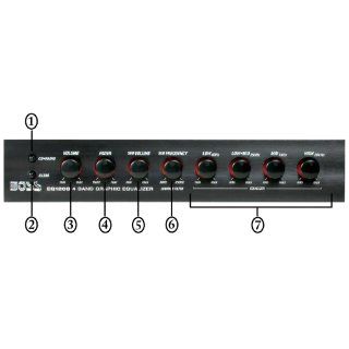 Boss EQ1208 4 Band Pre amp Equalizer with Subwoofer Output, Master Volume Control  Vehicle Equalizers 