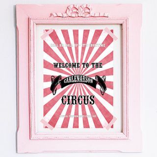 personalised family name circus print by i love design