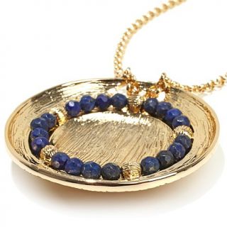 ANTHOLOGY Round Textured Gemstone Pendant with 20" Necklace