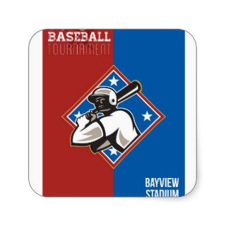 All Star Baseball Tournament Retro Poster Stickers