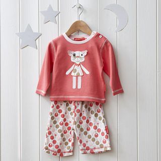 baby girls' cat pyjamas by ella & otto