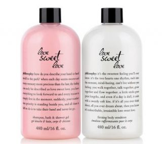 philosophy love sweet love shower gel & body emulsion duo, 16 oz. —