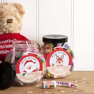 personalised cute christmas sweet jar by the contemporary home