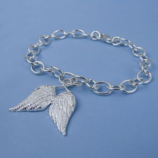 silver angel wings bracelet by tales from the earth