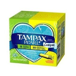 Tampax Pearl Compak Duo Pack, Regular/Super, Unscented, 18 Count (Pack of 6) Health & Personal Care