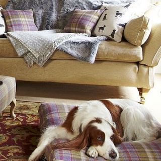 gosford grape tweed cushion dog bed by the stylish dog company