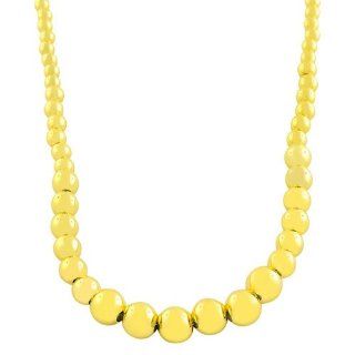 18 Karat Yellow Gold over Silver Graduated Bead Ball Necklace (18 Inch) Jewelry