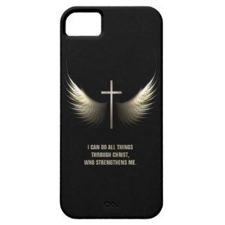 Holy Spirit Wings and Christian Cross Personalized iPhone 5 Case