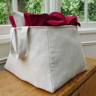 reversible vintage linen storage bag by polkadots & blooms