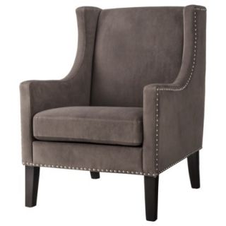 Jackson Upholstered Wingback Chair   Gray velvet