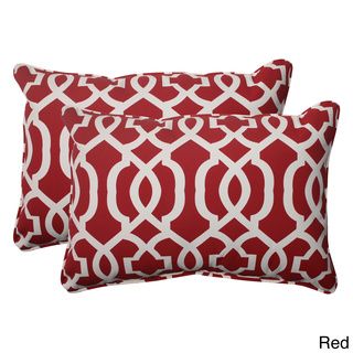 Pillow Perfect Outdoor New Geo Corded Oversized Rectangular Throw Pillow (Set of 2) Pillow Perfect Outdoor Cushions & Pillows