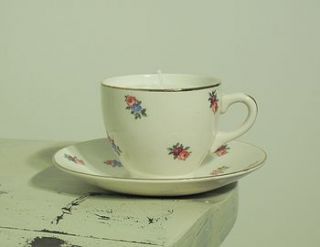 rosebud shabby chic teacup candle by teacup candles