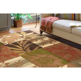 Hand tufted Equinox Rust/Brown Polyester Rug (5' x 7'9) 5x8   6x9 Rugs