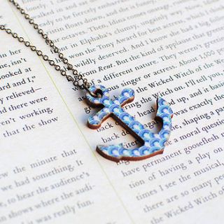 nautical anchor necklace by onetenzeroseven