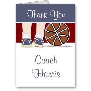 Thank You Basketball Coach Template Greeting Card