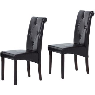 Warehouse of Tiffany Brown Rubber Wood Dining Room Chairs (Set of Four) Warehouse of Tiffany Dining Chairs